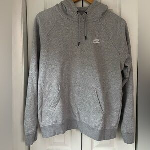 Nike Sportswear Essential Fleece Pullover Hoodie - Gray Heather/White